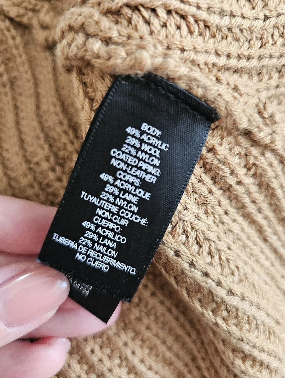 Kenneth Cole Camel-Brown Ribbed Knit Cardigan