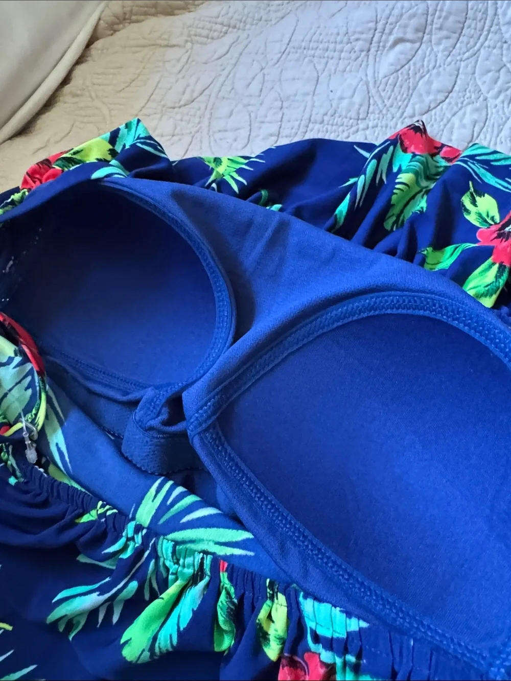 N/A neon hibiscus navy