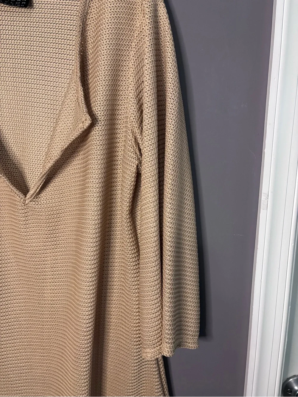 Jordan Taylor Gold Textured V Neck Long Sleeve Swim Coverup XL