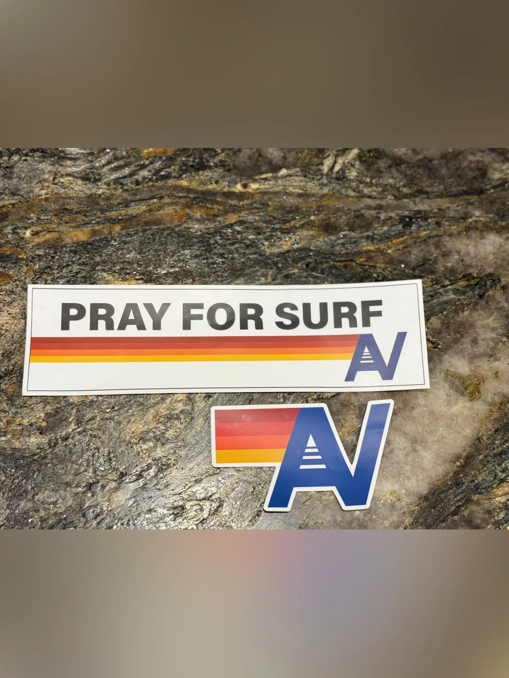 Aviator Nation Sticker Bundle New Pray for Surf AV Logo Vinyl Decals Set of 2