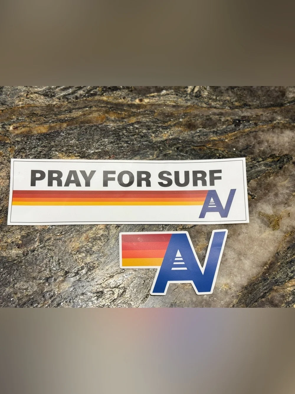 Aviator Nation Sticker Bundle New Pray for Surf AV Logo Vinyl Decals Set of 2