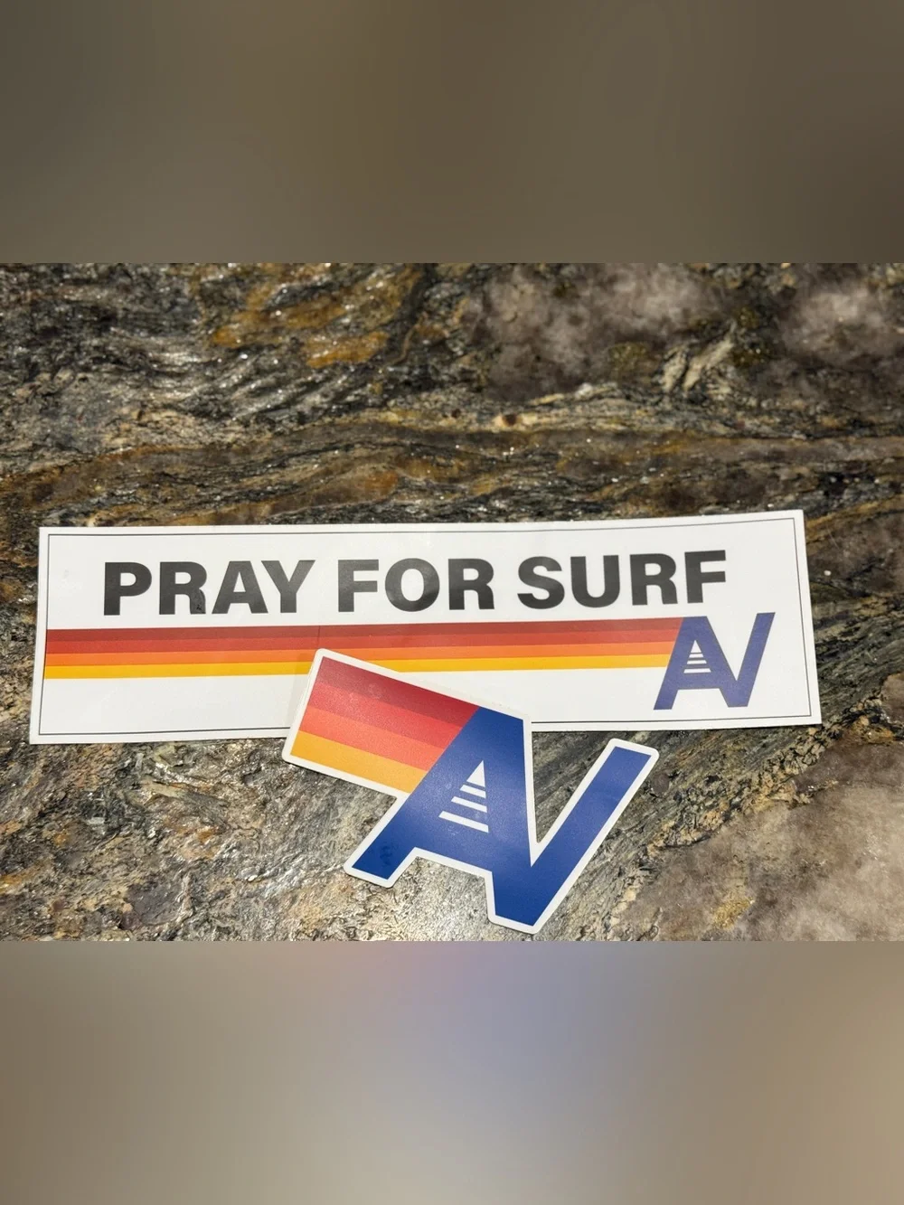 Aviator Nation Sticker Bundle New Pray for Surf AV Logo Vinyl Decals Set of 2