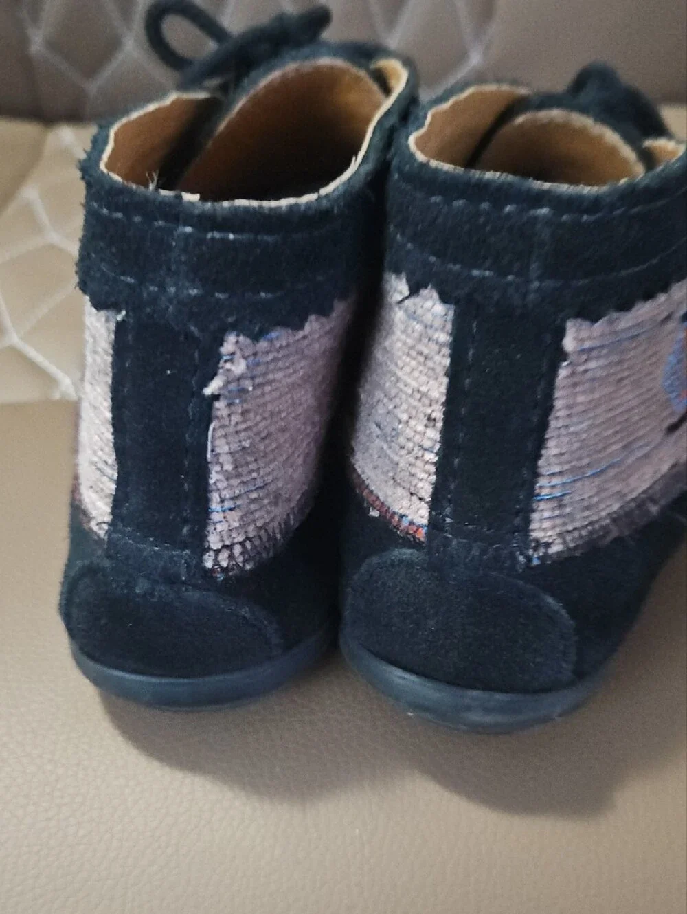 Women's Black Suede Moccasin Ankle Shoes with Southwestern Accent Size 10