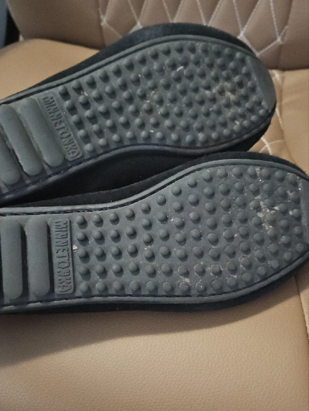 Women's Black Suede Moccasin Ankle Shoes with Southwestern Accent Size 10