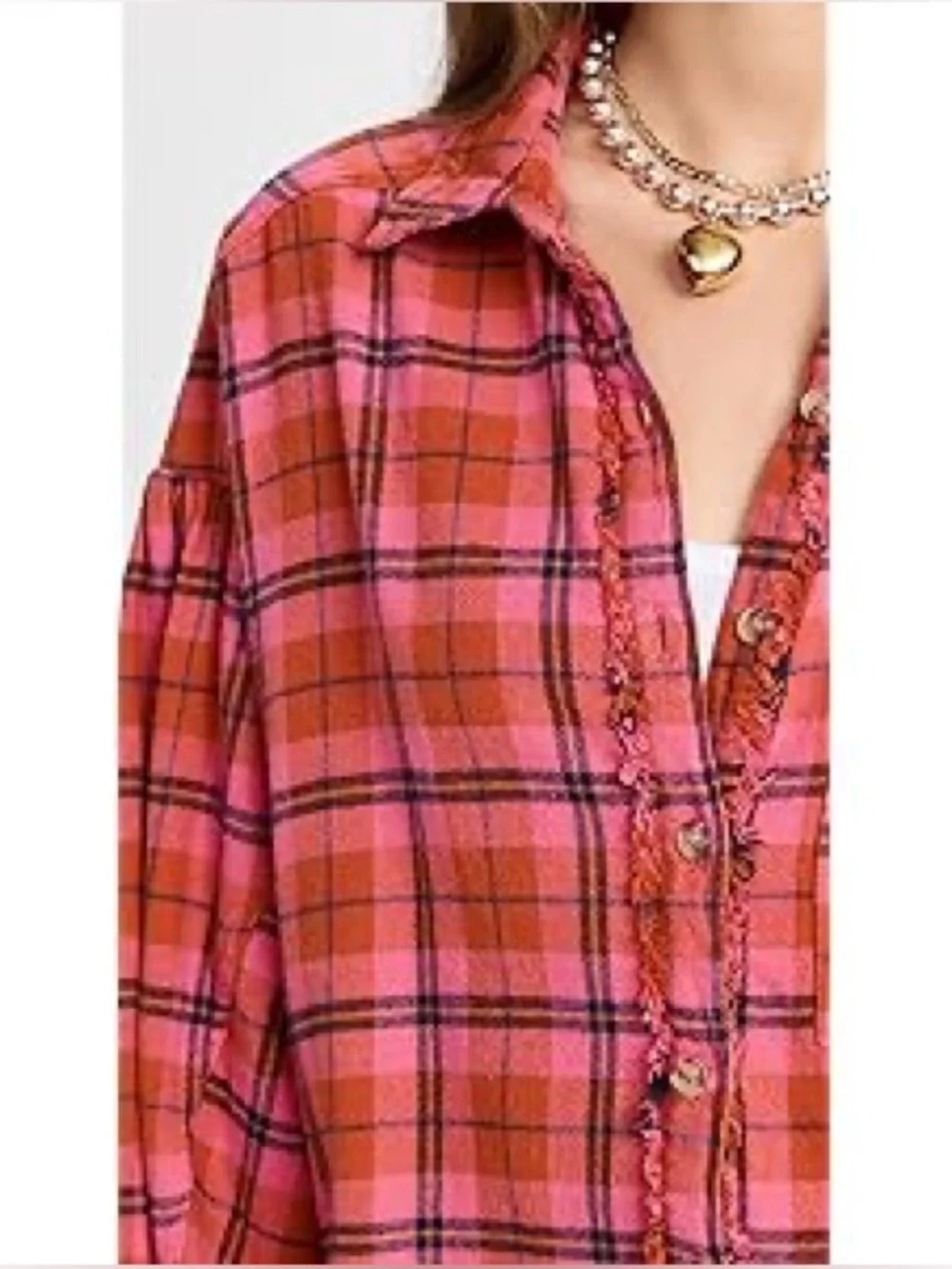 We The Free  /,Free People/ Happy Hour Flannel Shirt  0B/518542  ~ Size S