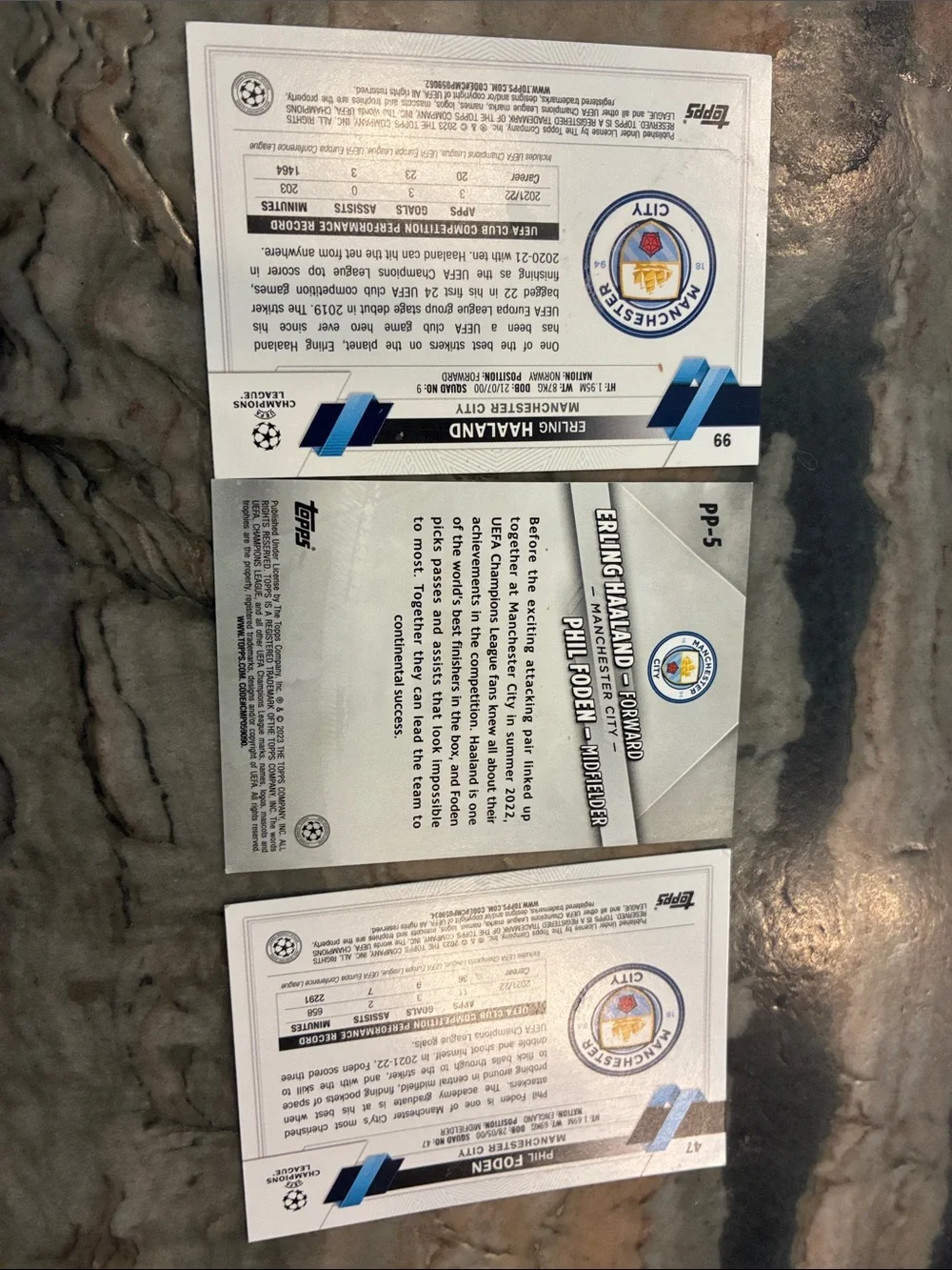 TOPPS UCL Haaland and Foden Card Set