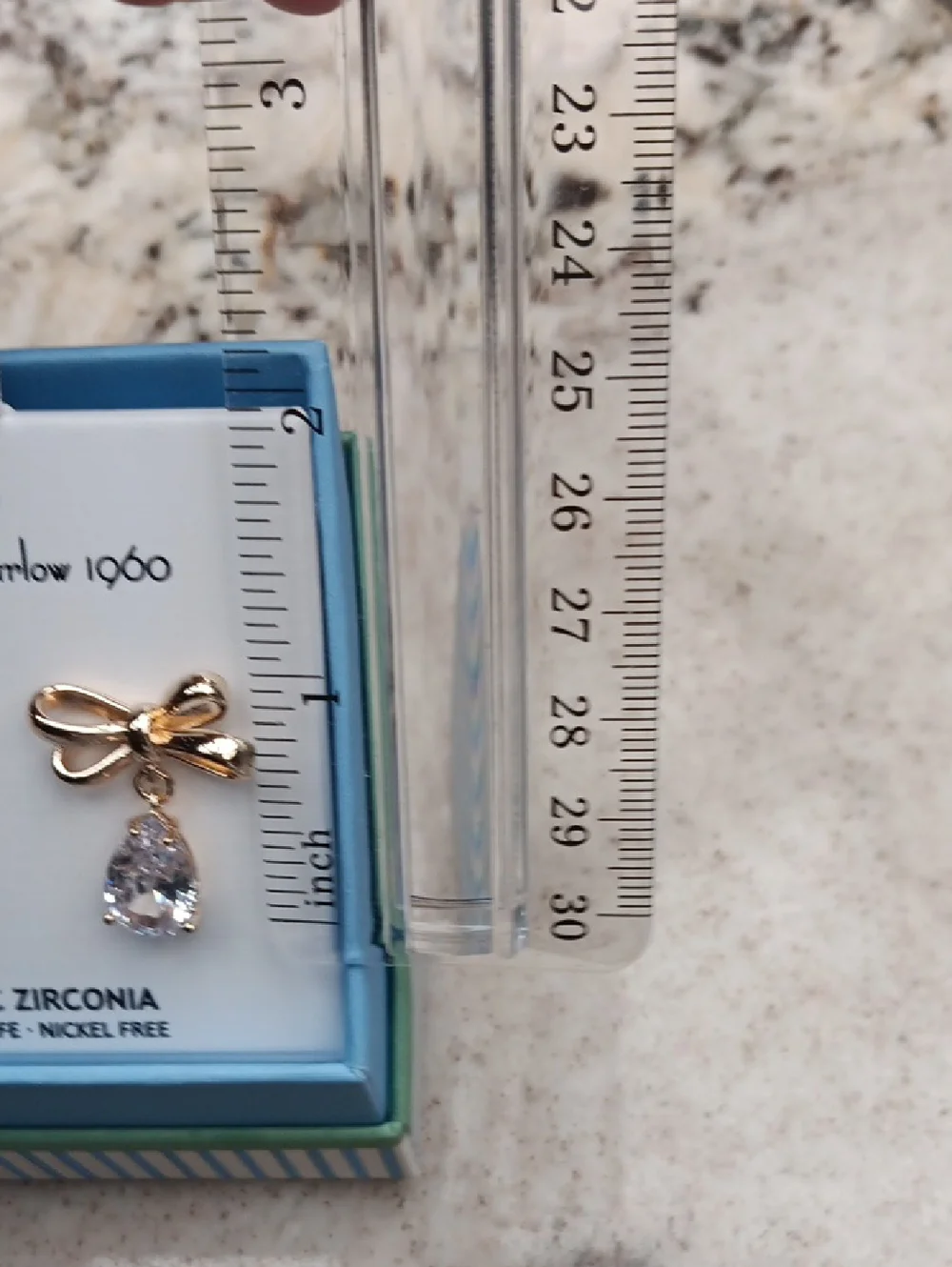 House of Harlow 1960 Gold Bow Earrings with Clear Teardrop Cubic Zirconia NIB