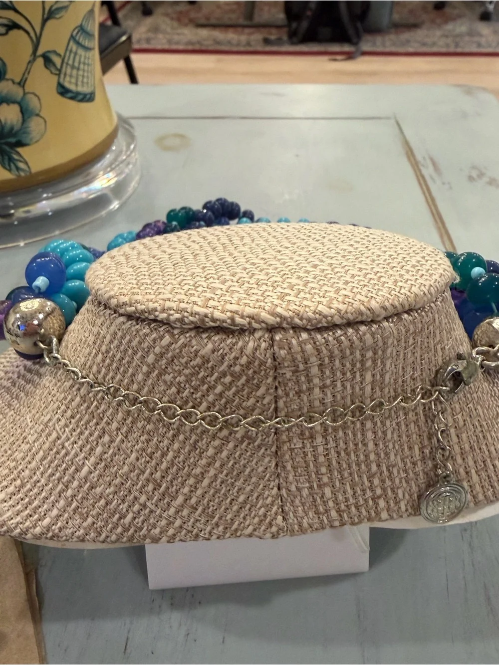 Multi-Strand Blue & Teal Beaded Necklace with Matching Earrings VYG Dana Buchman