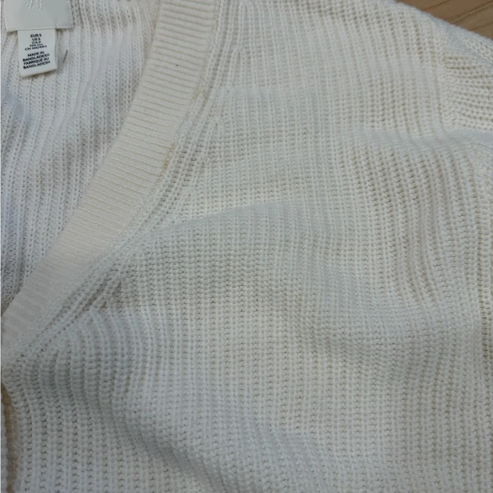 H&M Cream Button-Up Cardigan