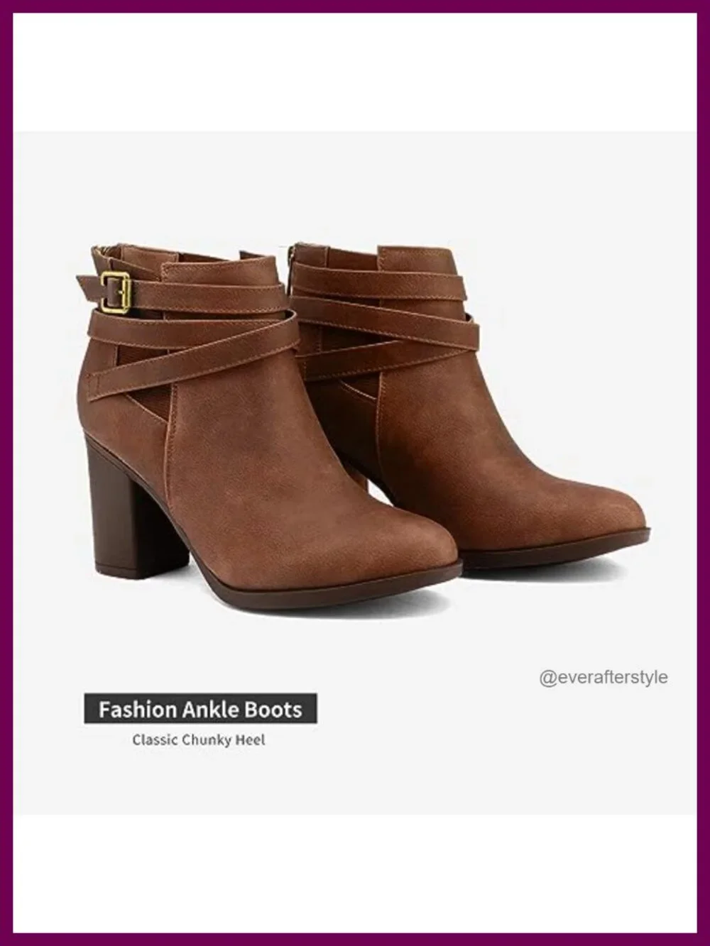 Chunky High Heel Ankle Boots Faux Suede Close Toe Fall Booties