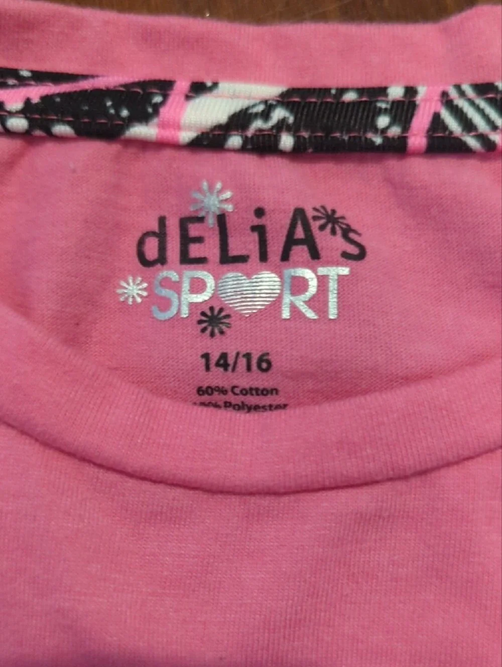 dELiA*s Pink Long Sleeve Knot-Front Tee with Colorful Graphic