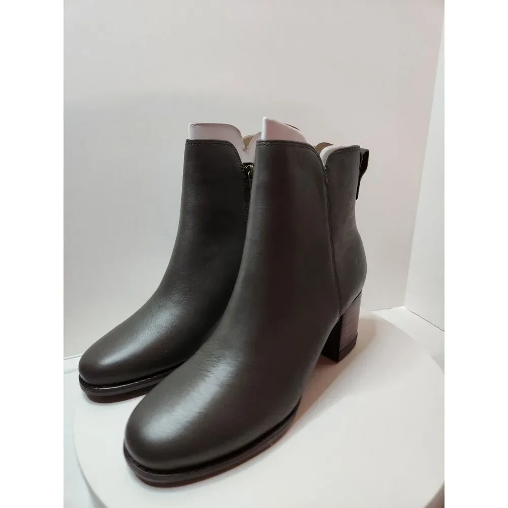 Sperry Seaport Heel Bootie Women’s 10 Olive Leather Ankle Boots