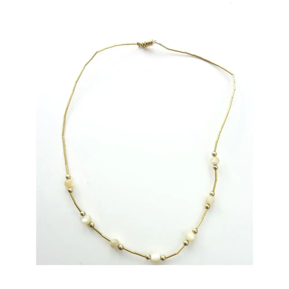 Vintage Agate Gold Tone Necklace 16