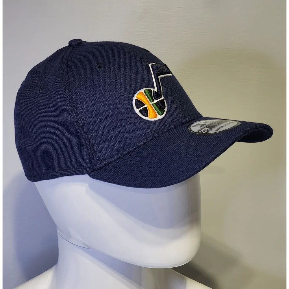 Utah Jazz NBA New Era 39thirty Fitted Hat Cap Large/XL Navy Blue‎ Team Classic