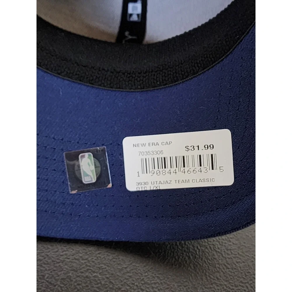 Utah Jazz NBA New Era 39thirty Fitted Hat Cap Large/XL Navy Blue‎ Team Classic