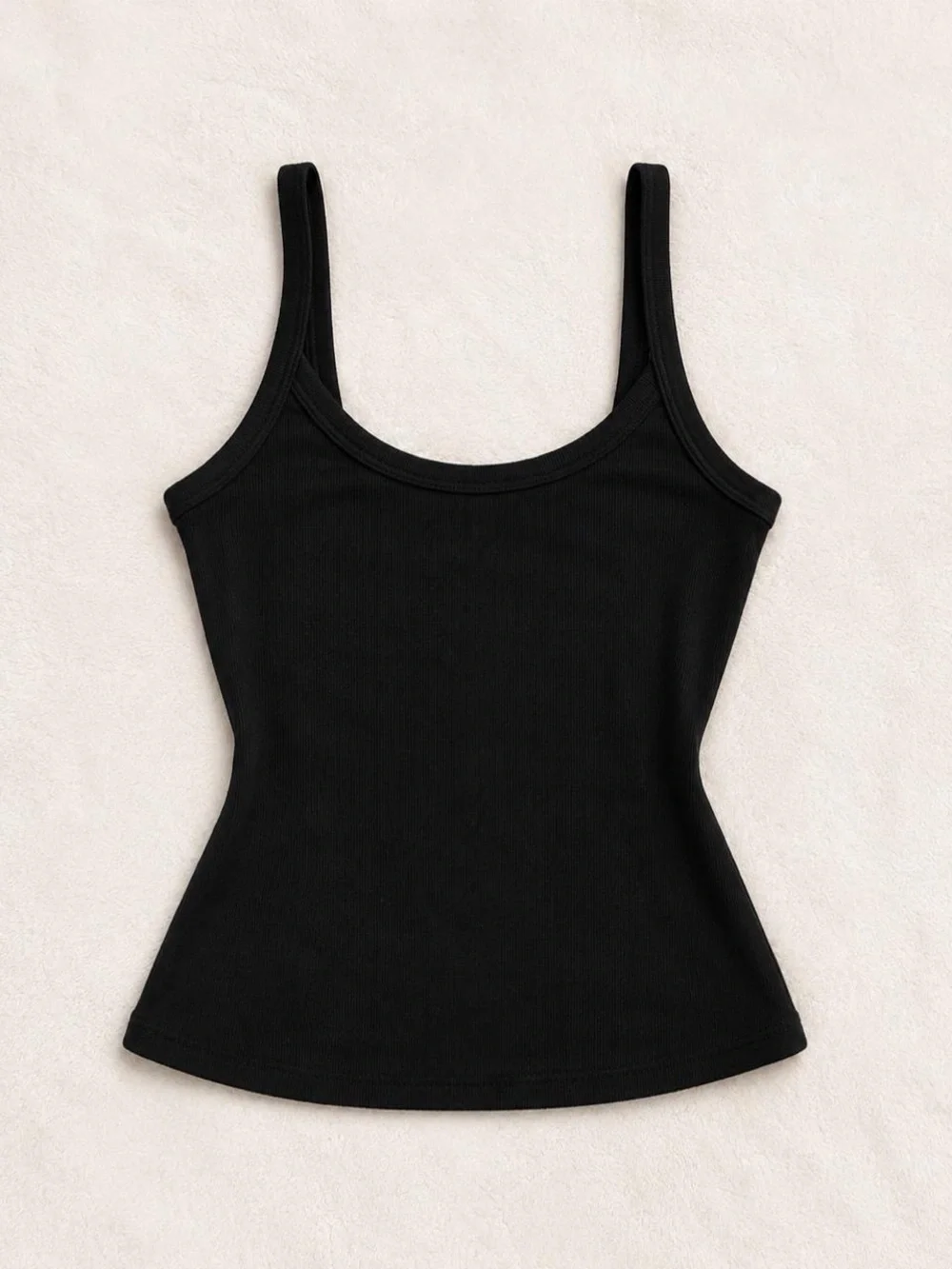 wild fable Black Ribbed Scoop Tank