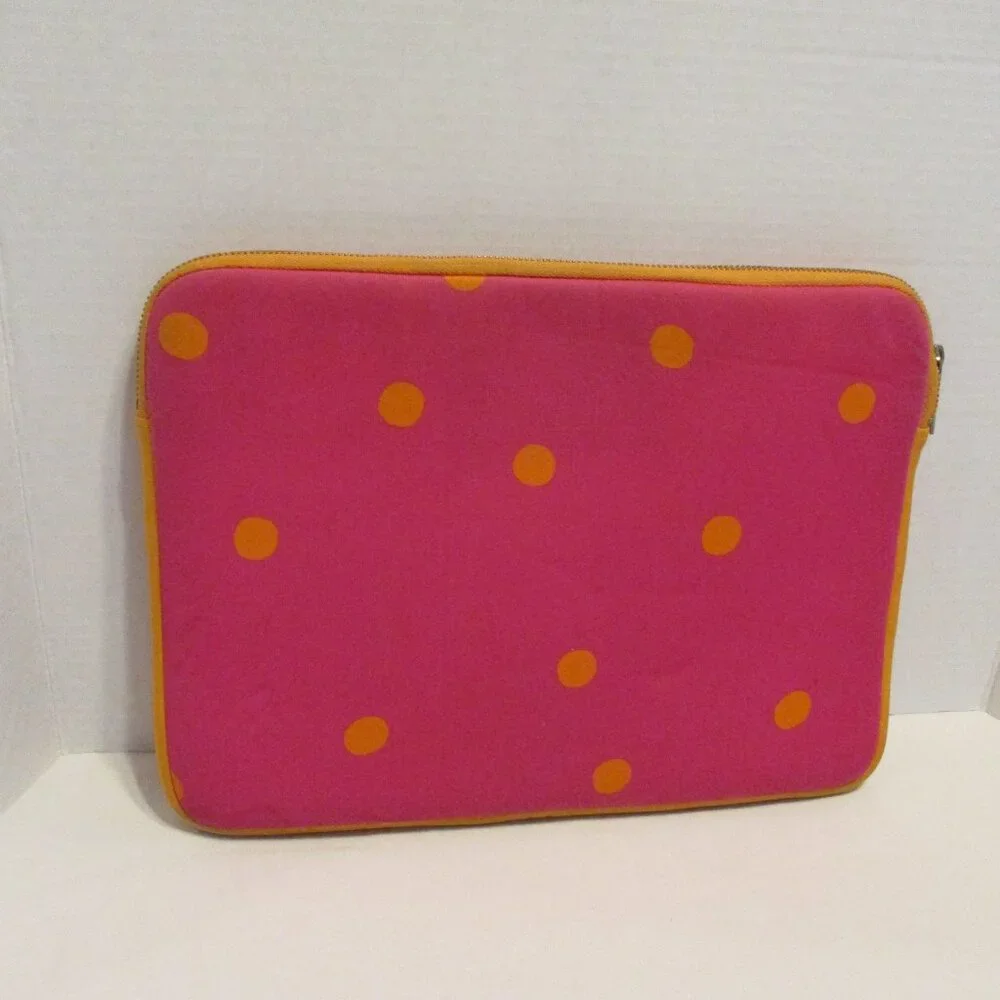 Kate Spade Bag Medium 14x3x8 Pink Yellow Orange Top Zip Laptop Computer Bag