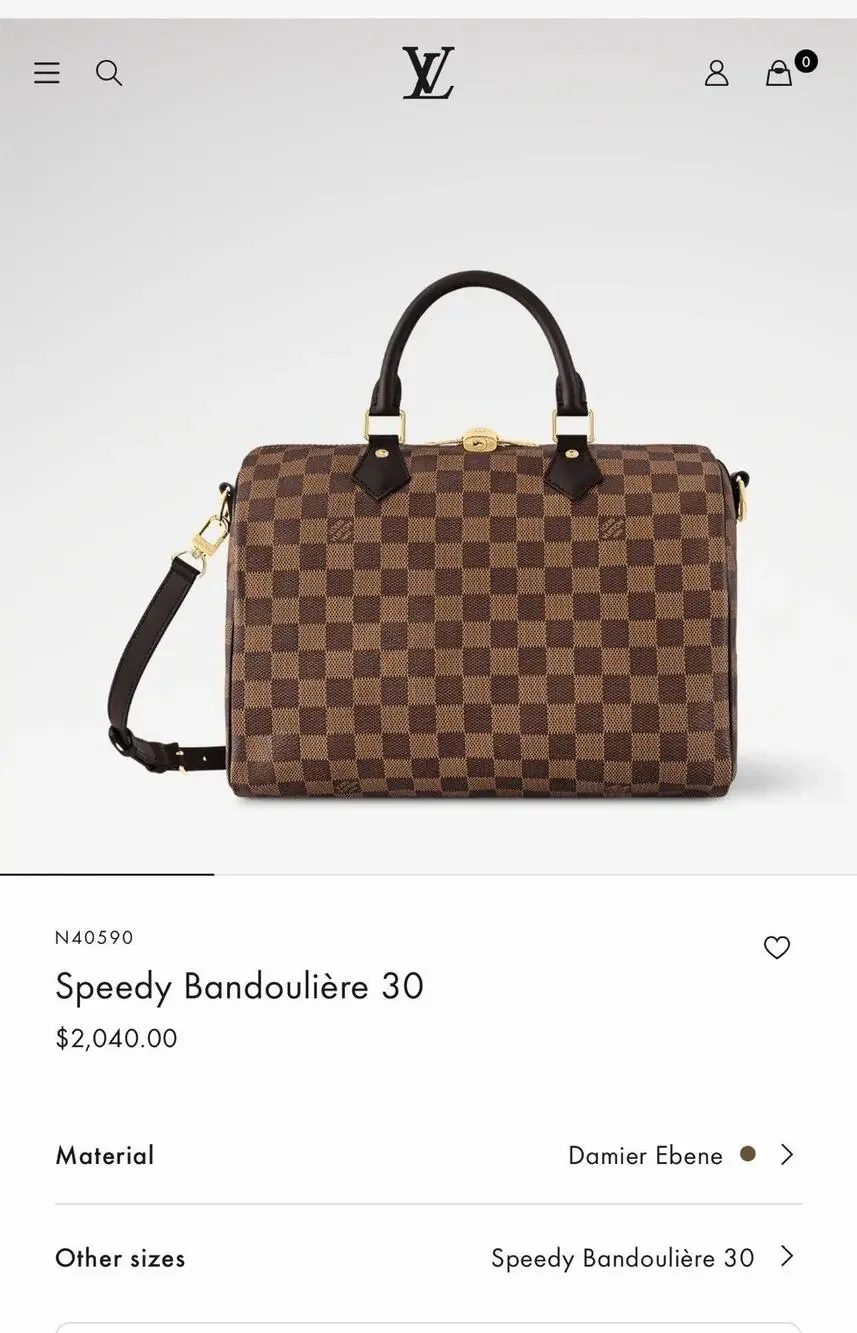 Louis Vuitton Speedy Bandouliere 30 Damier Ebene Brown Satchel Red Lining Lock