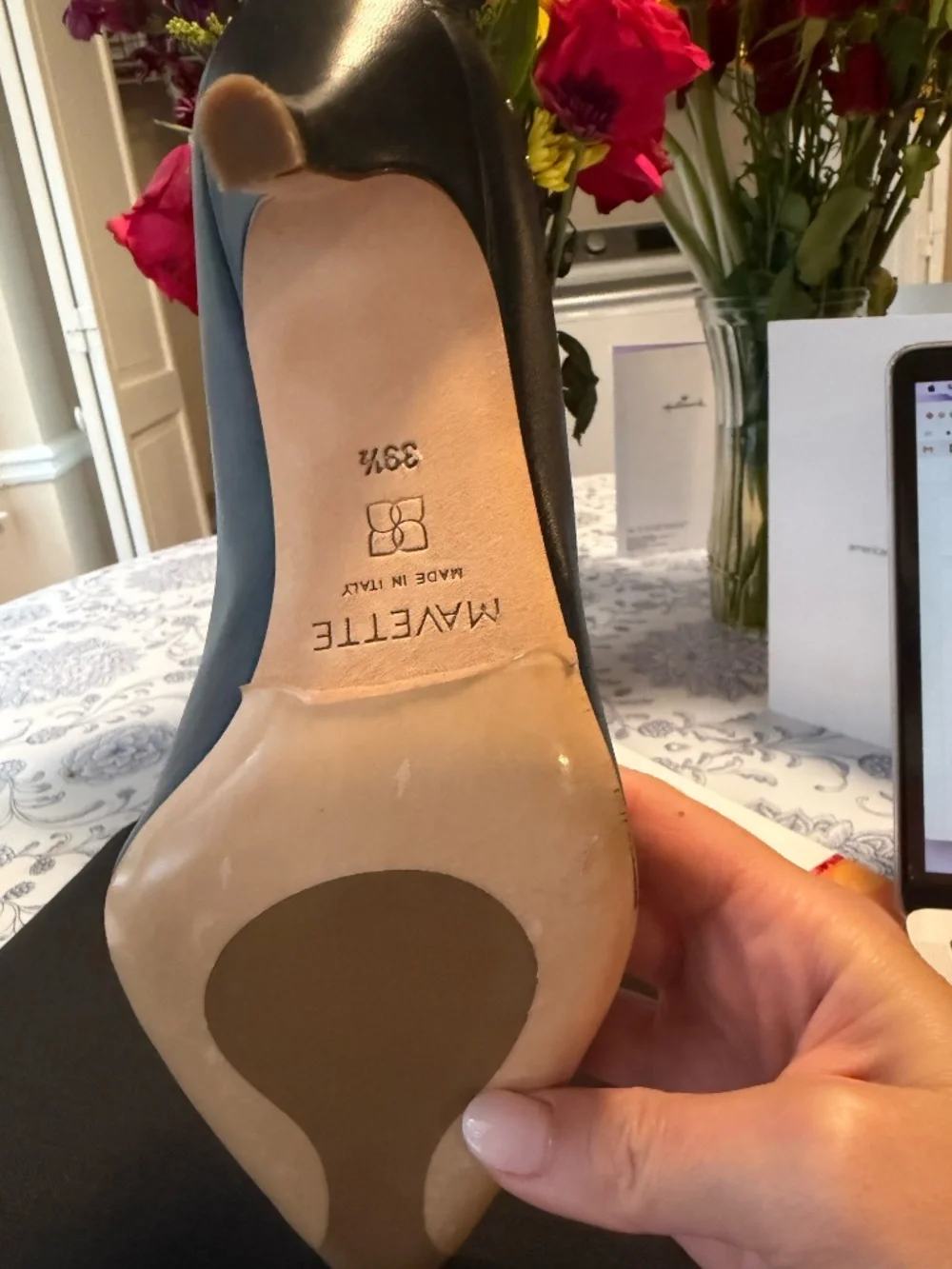 Mavette black stilettos, size 39 1/2