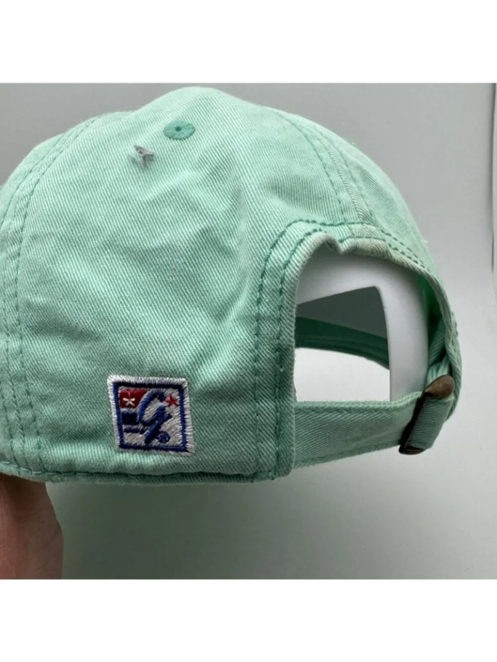 Mille Lacs MN 1858 Baseball Dad Hat Cap The Game Mint Green Cotton Adjustable