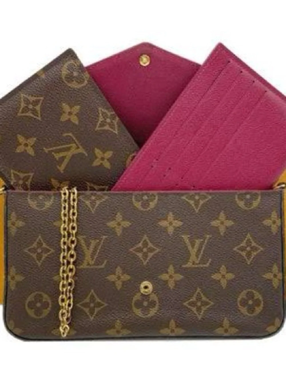 Louis Vuitton Pochette Félicie Monogram with Gold Chain