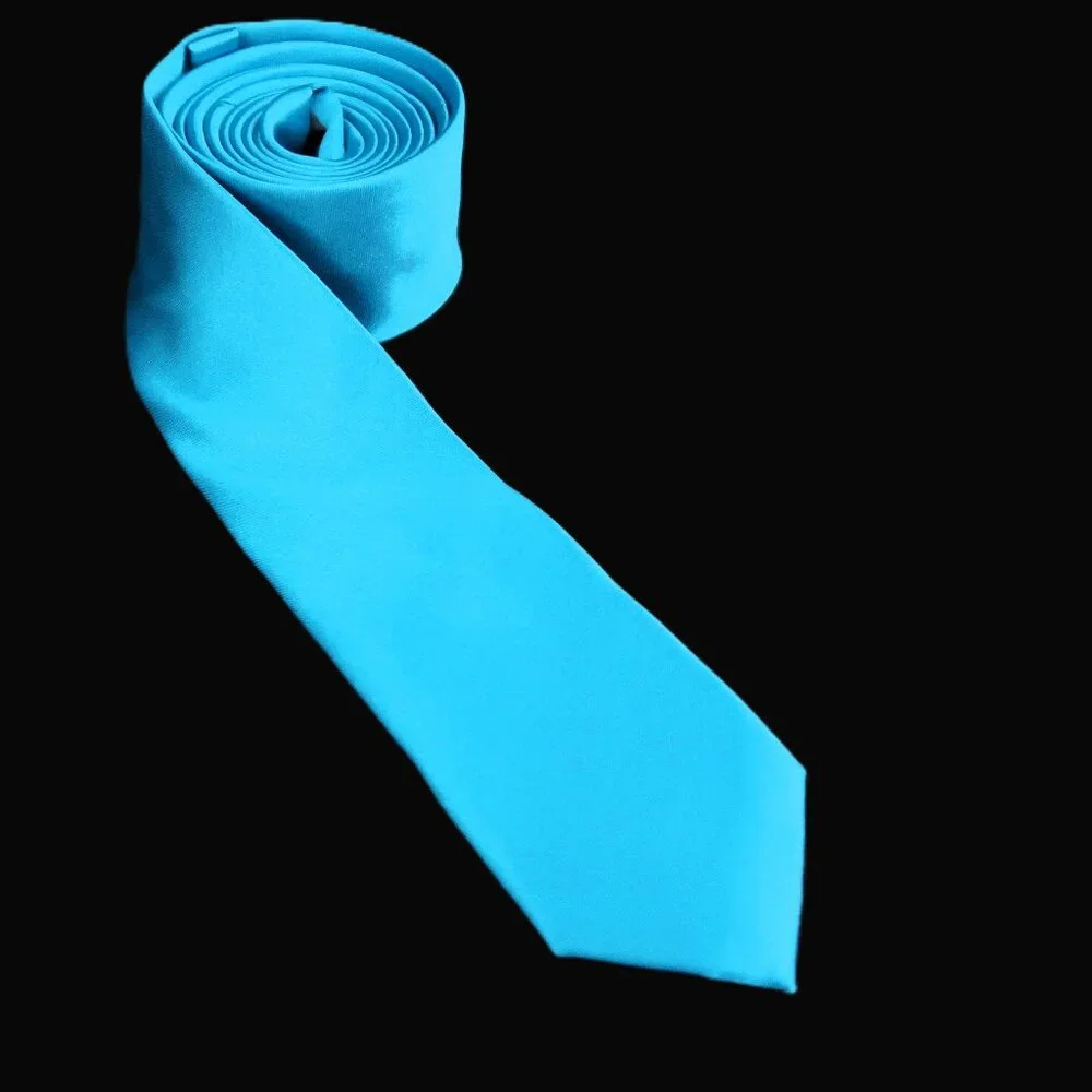 Moda Di Raza Mens Neck Tie Formal Dress Hand Made Stand Out Bright Blue