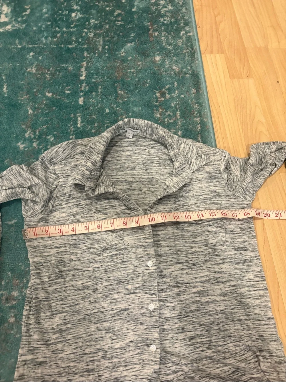 James Perse Button Front Shirt Heathers Space Dye Gray Size 2/ Medium