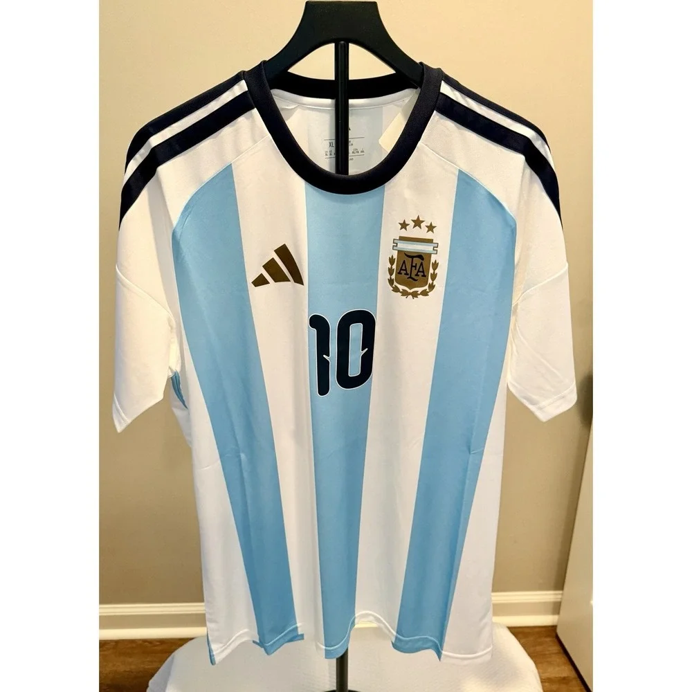 AUTHENTIC Argentina Jersey Mens Size XLarge Messi 10  Home 2022 World Cup Adidas