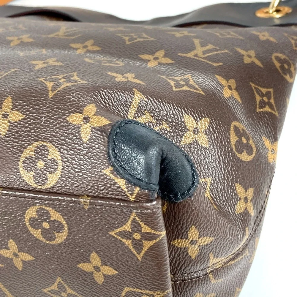 LOUIS VUITTON Black Monogram Canvas Shoulder Bag