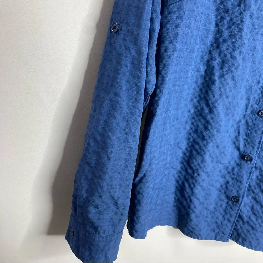 Eddie Bauer Blue Button Up Outdoors Top Size Large Women's