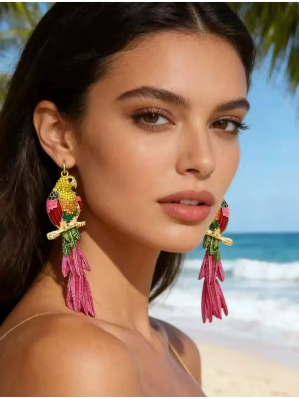 Zara Multicolor Parrot Drop Earrings ~ New
