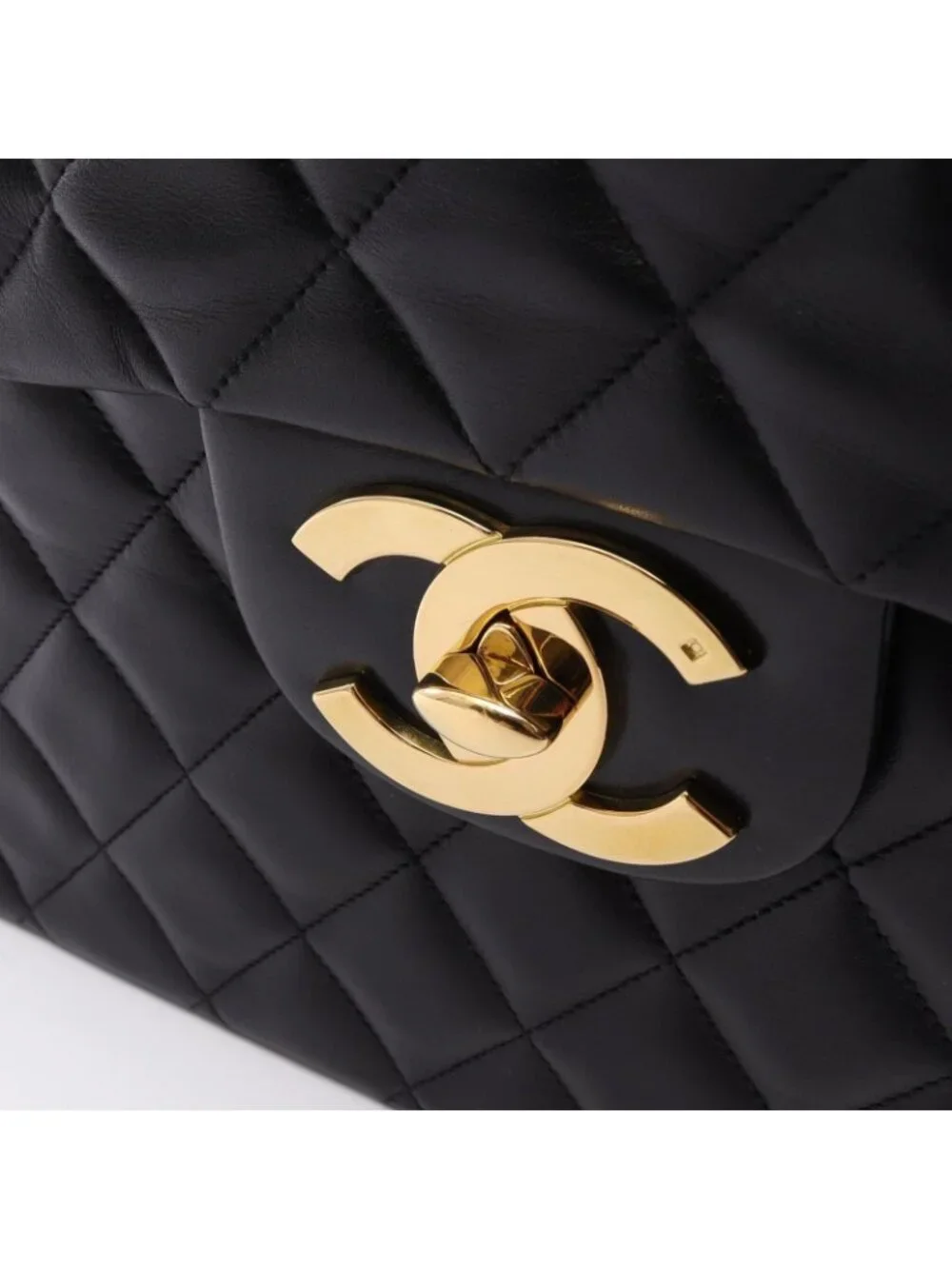 Chanel Shoulder Bag Deca Matelasse 34 Black Lambskin Chain