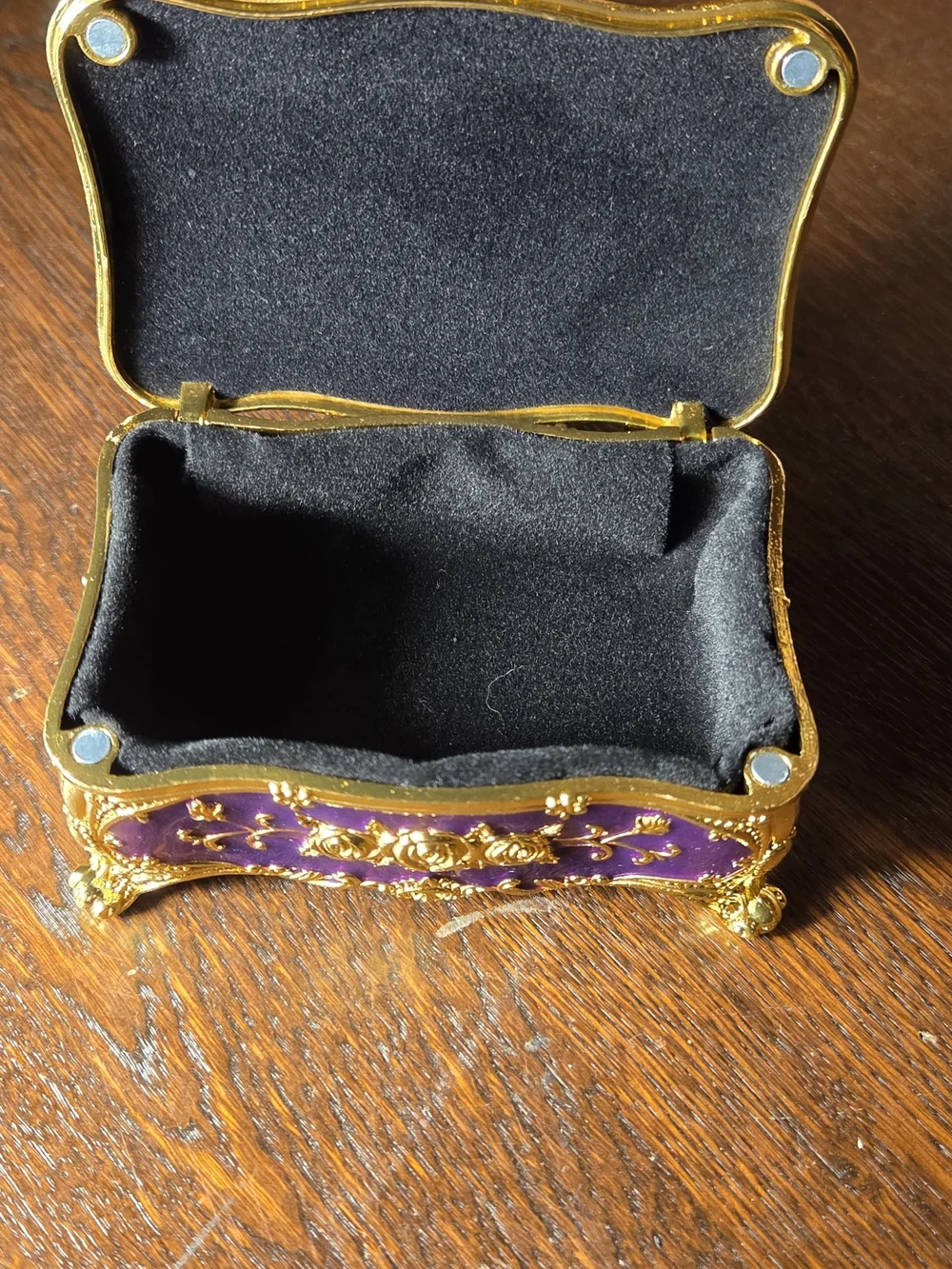 Purple and Gold Ornate Decorative Jewelry Music Box