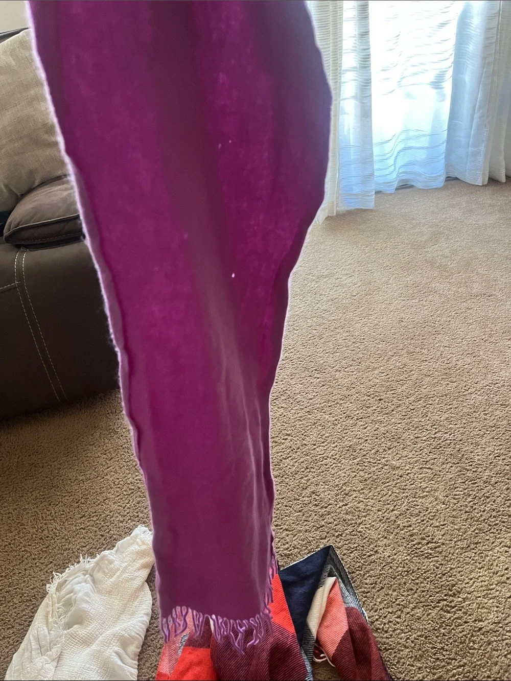 La Fiorentina Purple Scarf with White and Red Accent Wraps