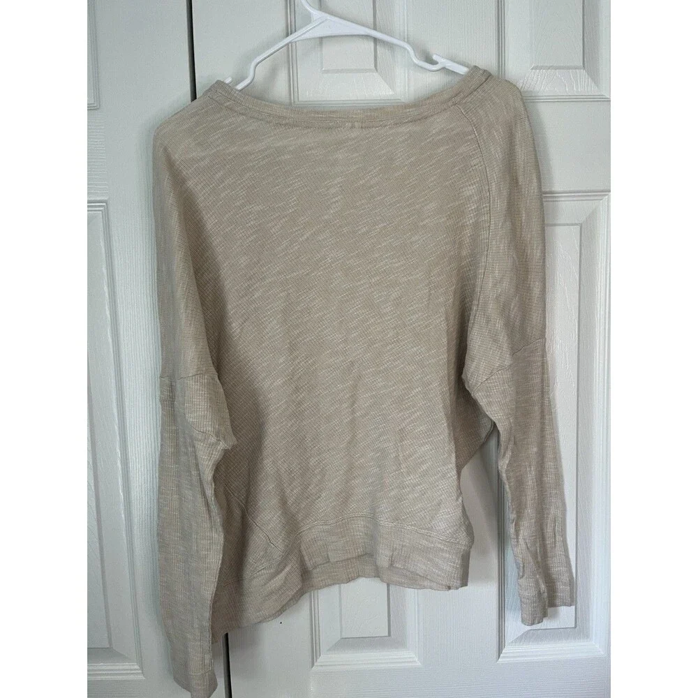 Anthropologie Ribbed Beige Top Women Small