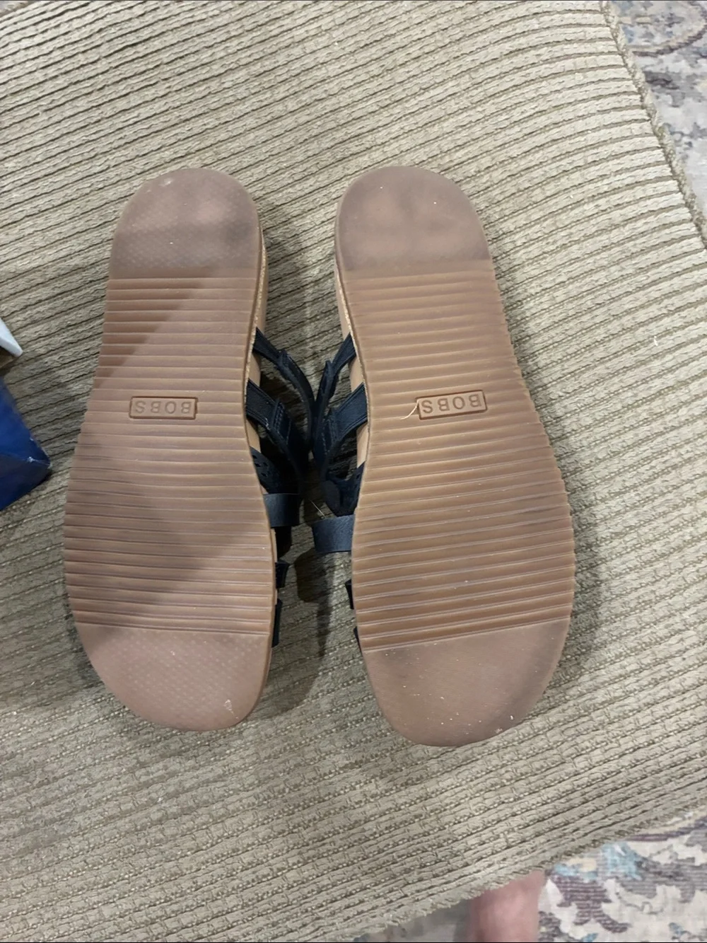 BOBS from Skechers Black Woven Strap Slide Sandals