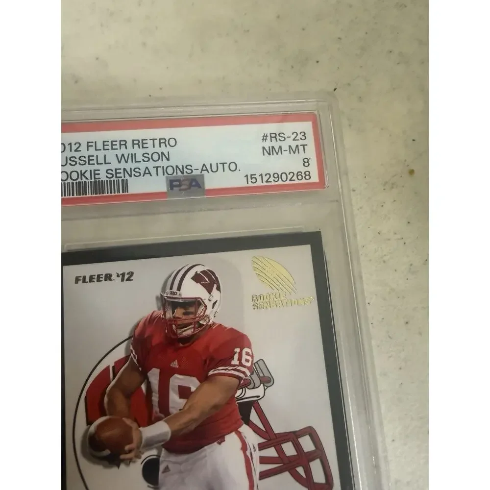 2012 Fleer Retro Rookie Sensations RS-23 Russell Wilson Auto PSA 8