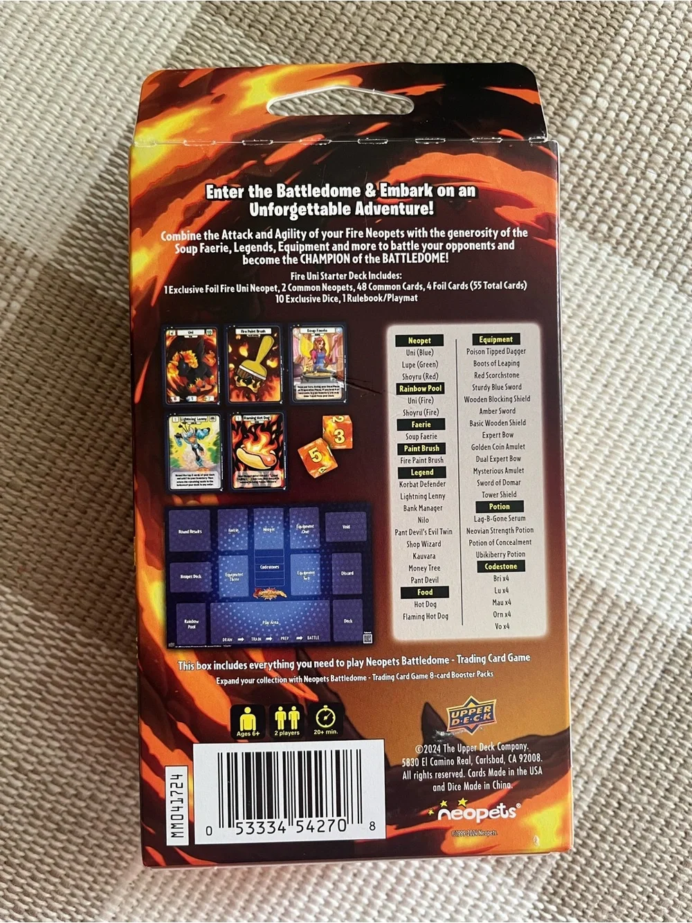 SEALED Neopets Battledome Fire Uni Starter Deck