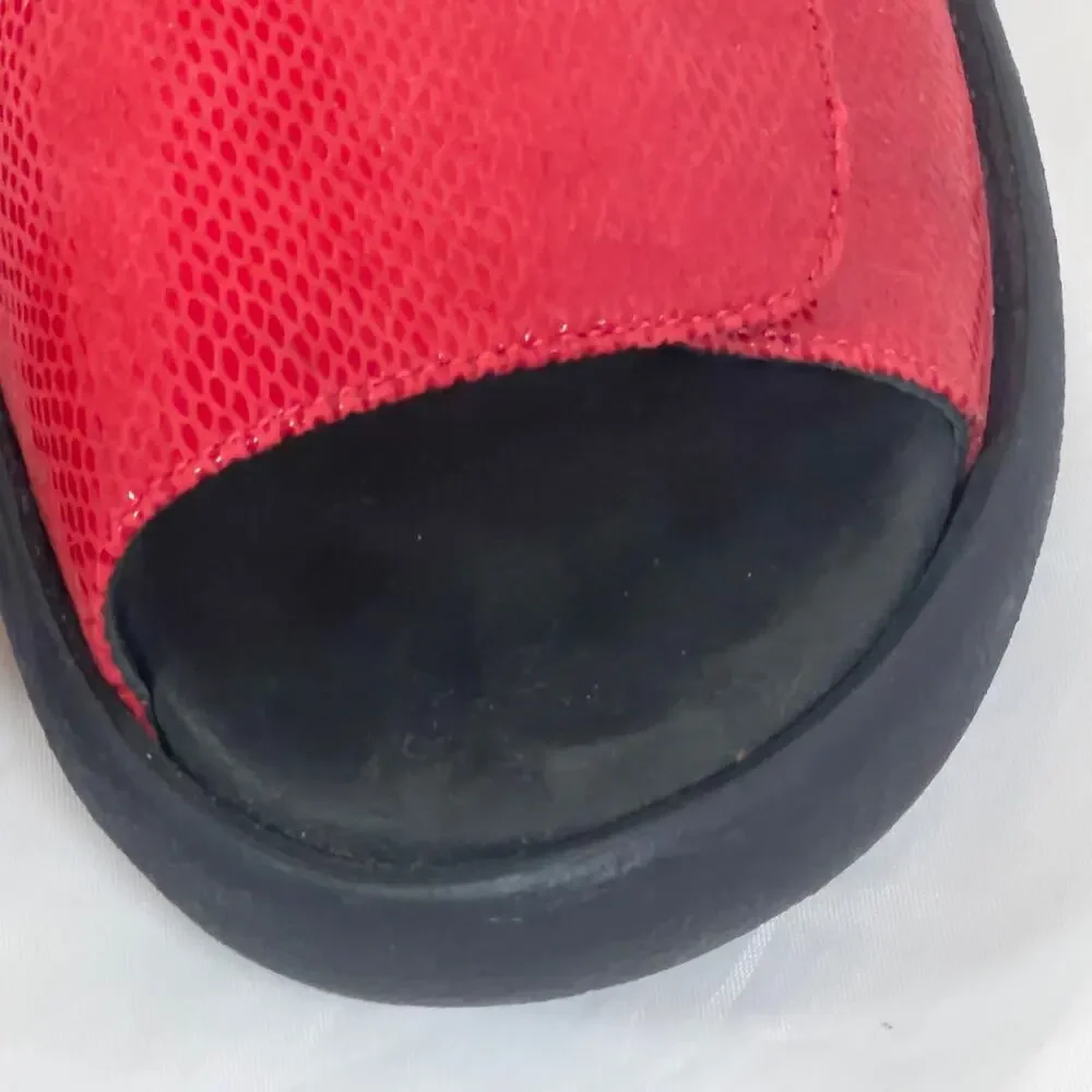 Wolky Red Jewel Slingback Sport Walking Sandals Women's size12 EU 43 Hook & Loop
