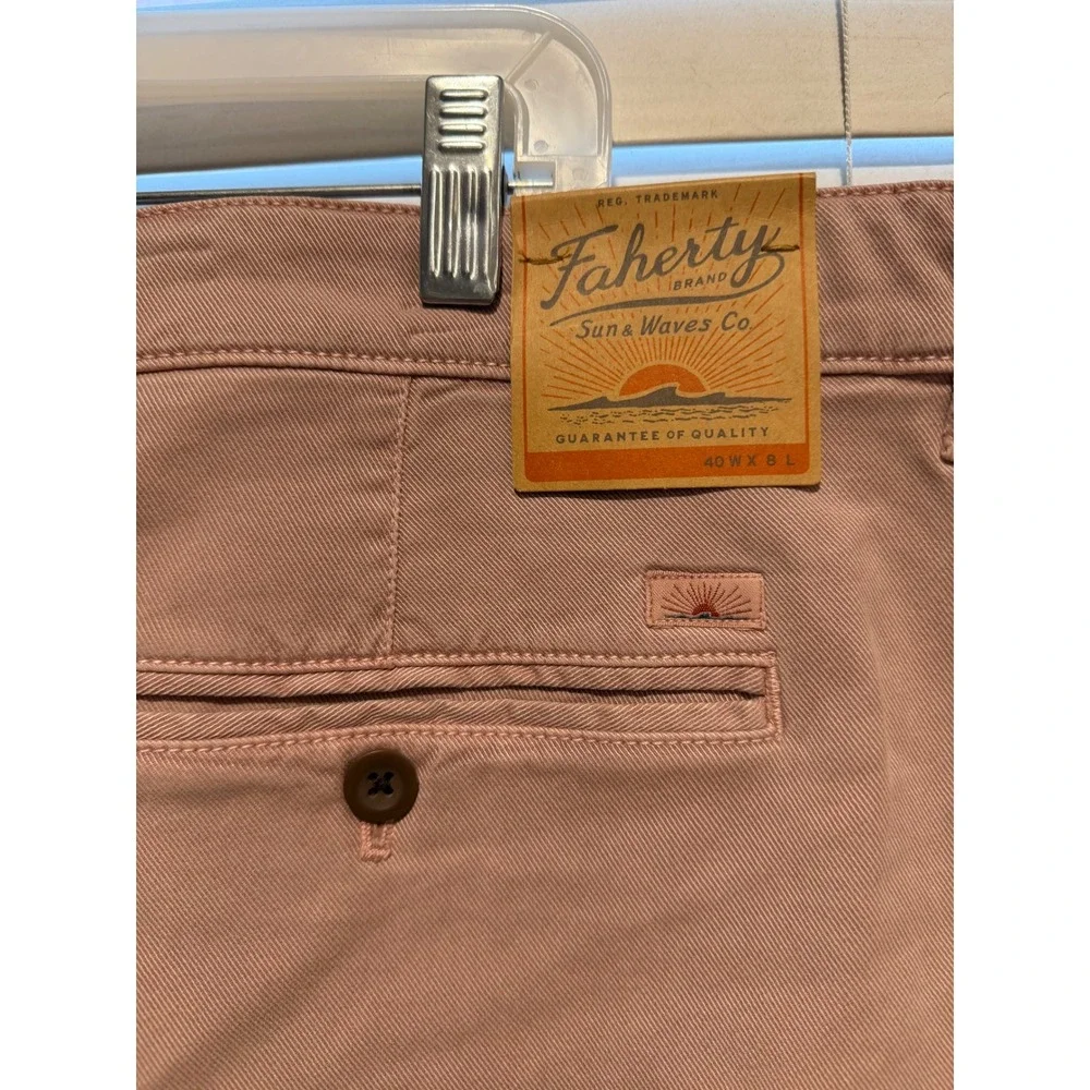 Faherty Brand Men's Sun and Waves Co Shorts Tan Cotton Blend‎ Size 40