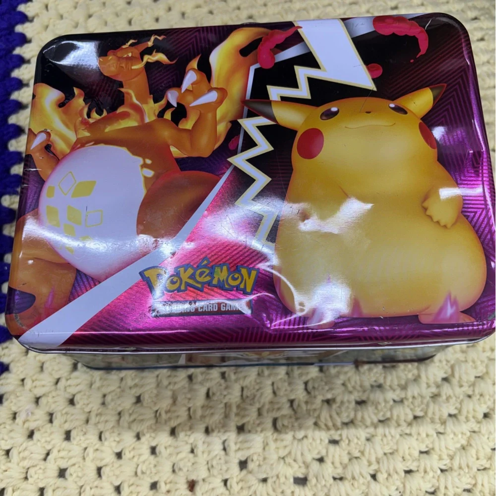 Pokemon Tin case featuring Pikachu & Charizard - case only