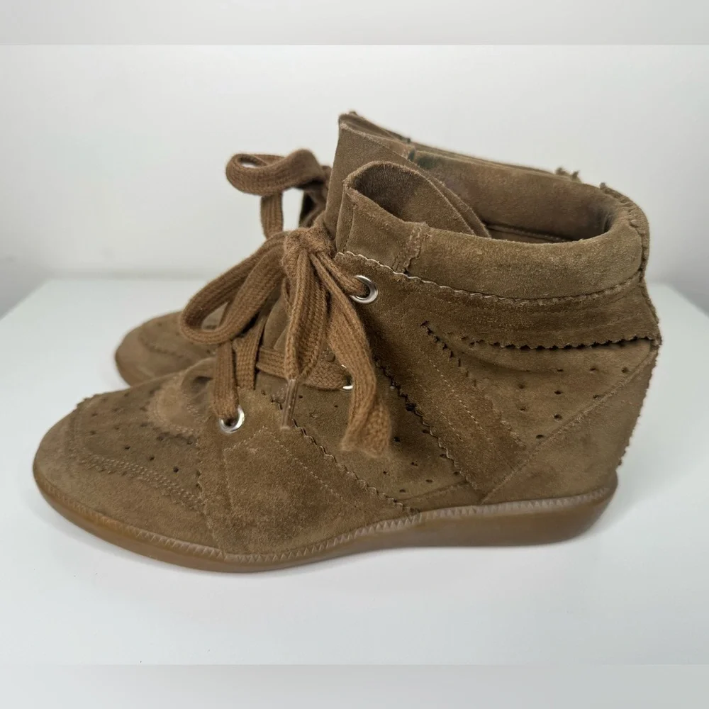 Isabel Marant BOBBY SNEAKERS suede calfskin leather wedge sneakers - Size 39