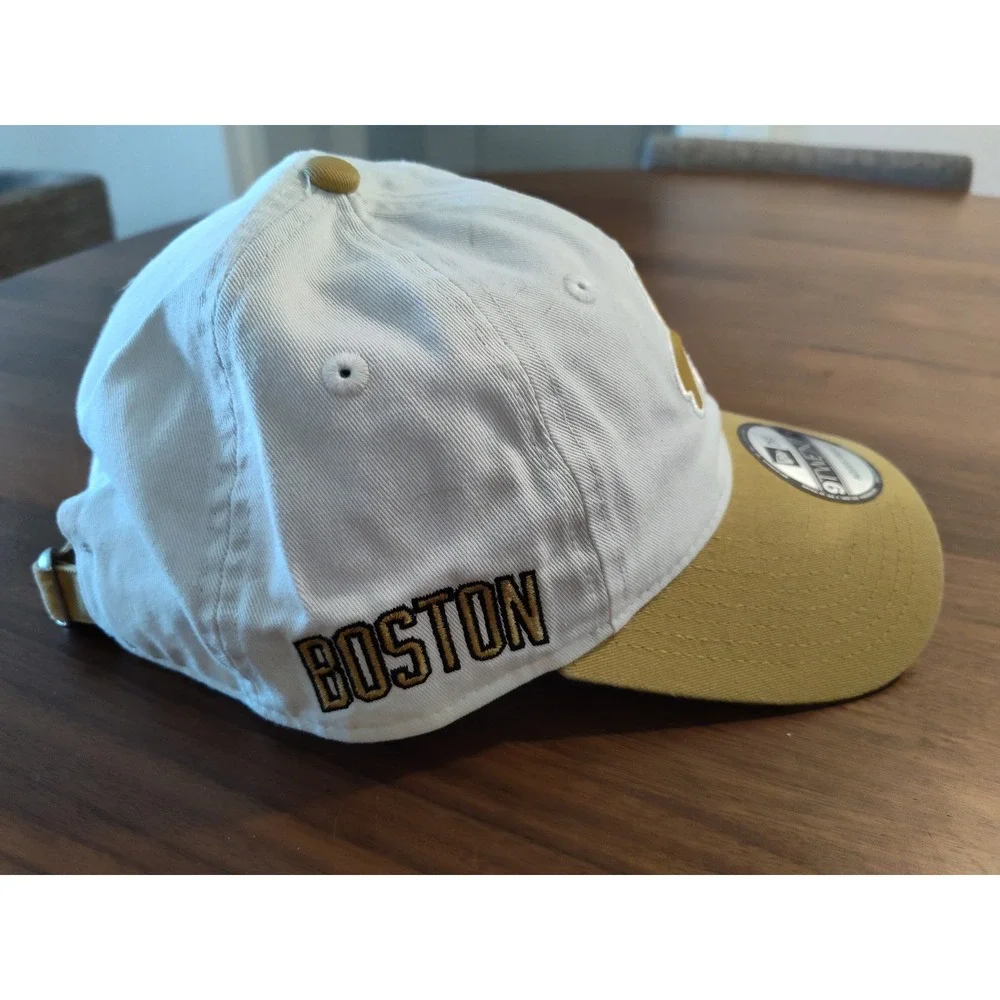 New Era 9TWENTY Boston Celtics Shamrock Hat White Gold Adjustable Strapback Cap