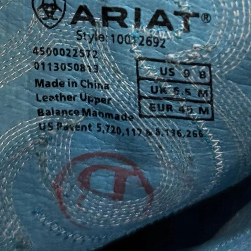 Ariat blue embroidered