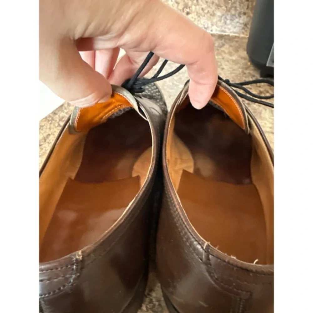 Nunn Bush Brown Woven Leather Derby Dress Shoes Men's 8 C‎ NARROW