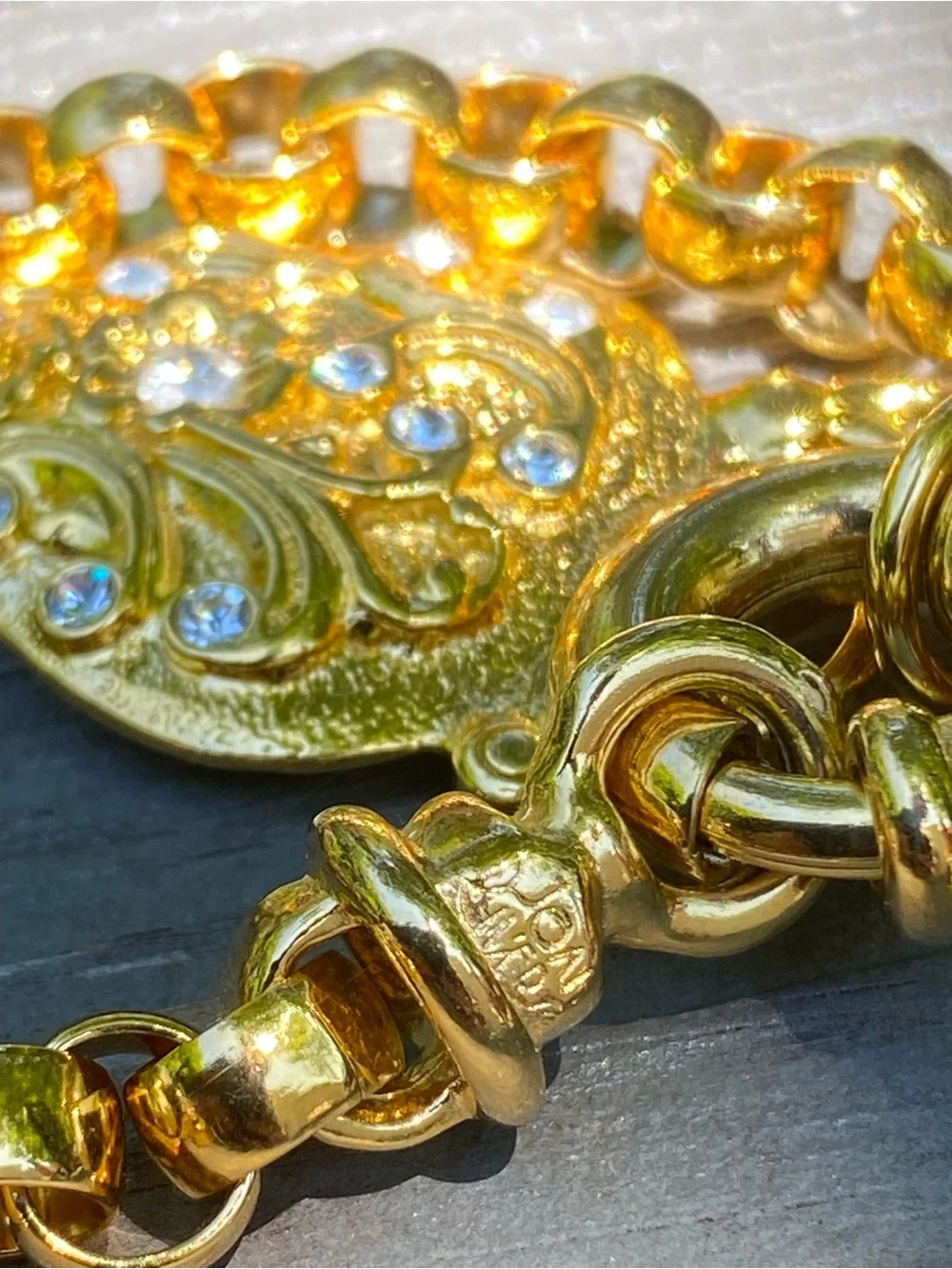 Joan Rivers gold tone
