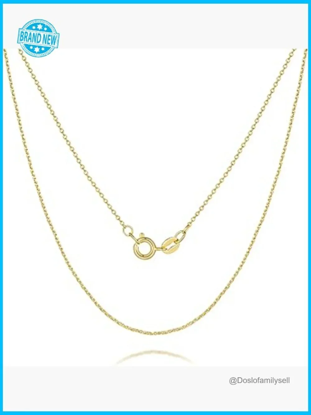 14K Gold Cable Chain Necklace Dainty Minimalist Elegant Unisex Thin 1mm