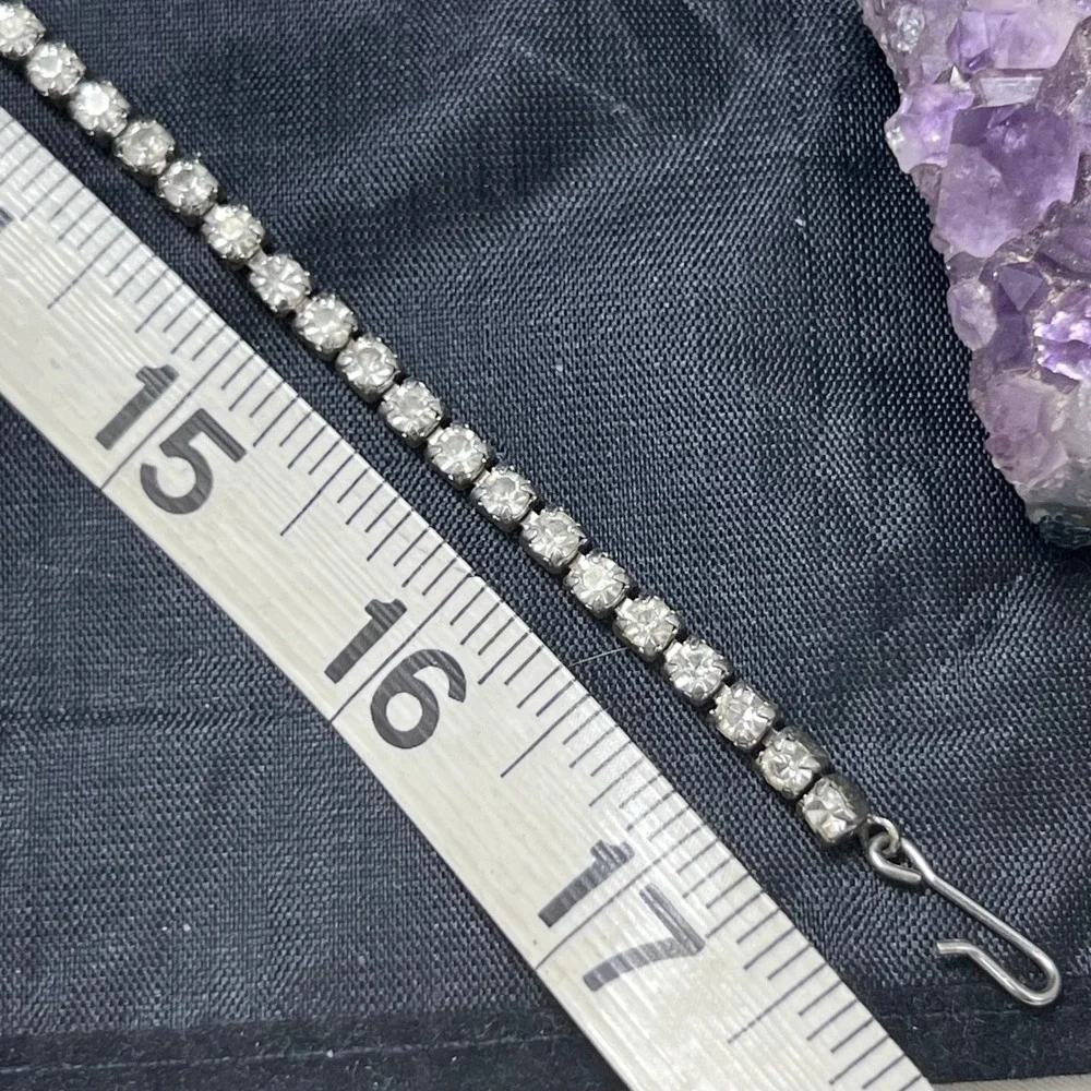 Crystal Drop Necklace with Blue and Champagne Stones