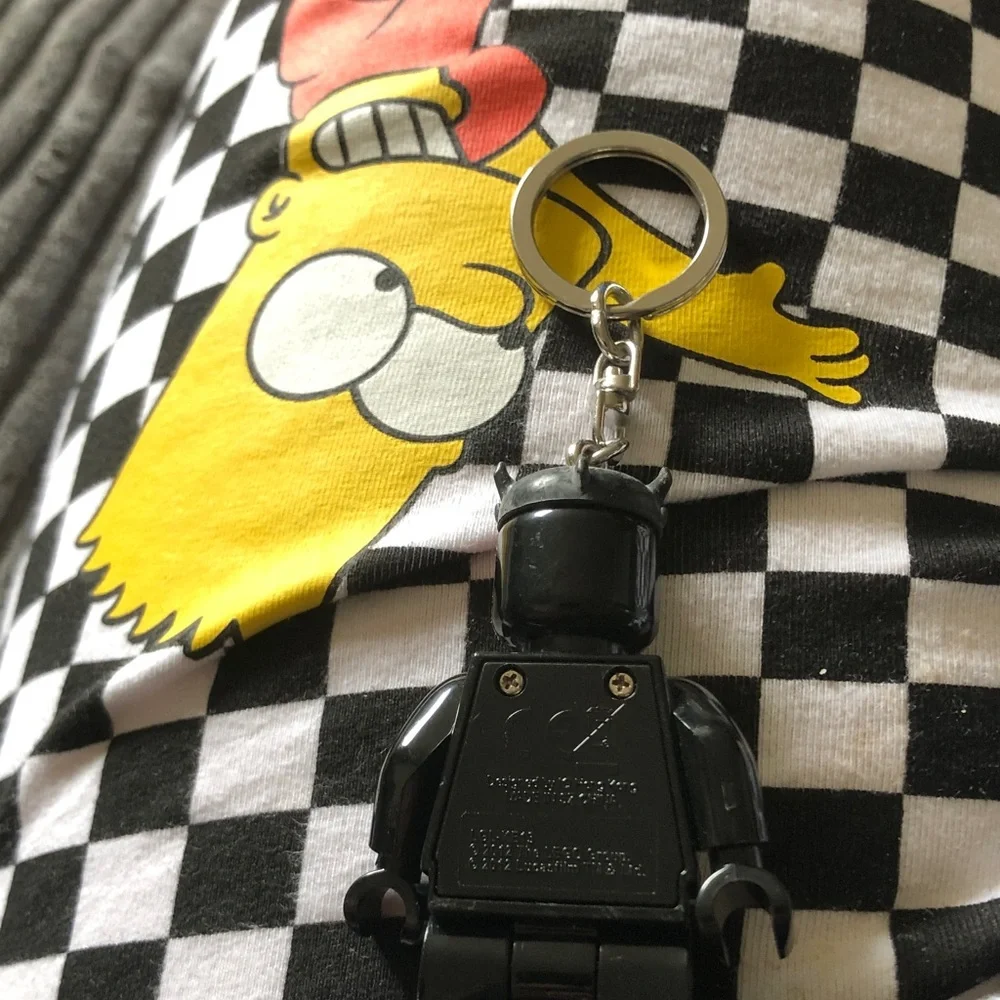 LEGO Black Minifigure Keychain with Silver Ring