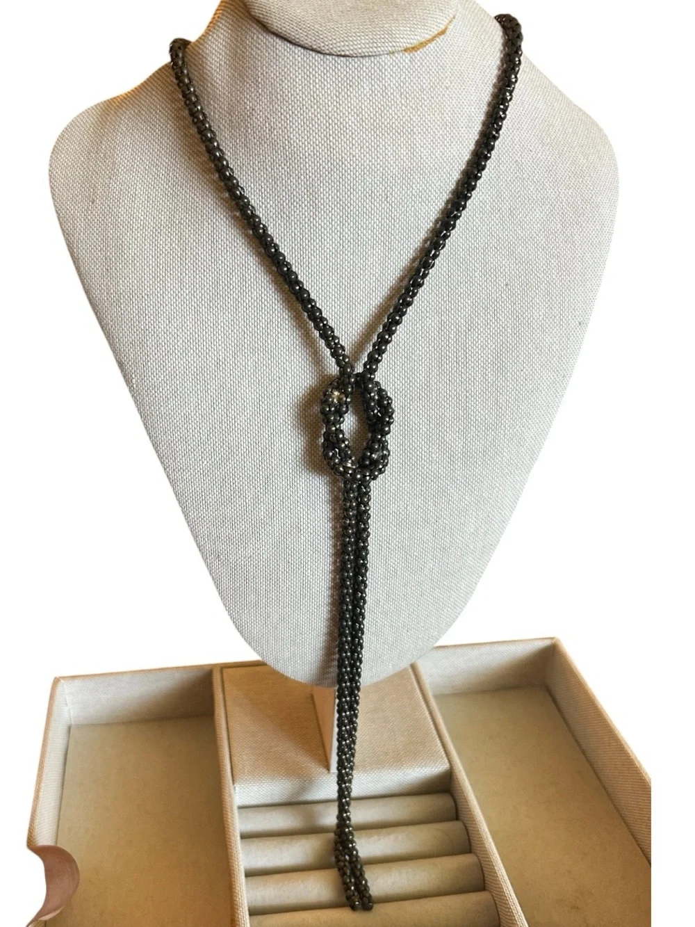 Vintage ALDO Gunmetal Mesh Necklace 40